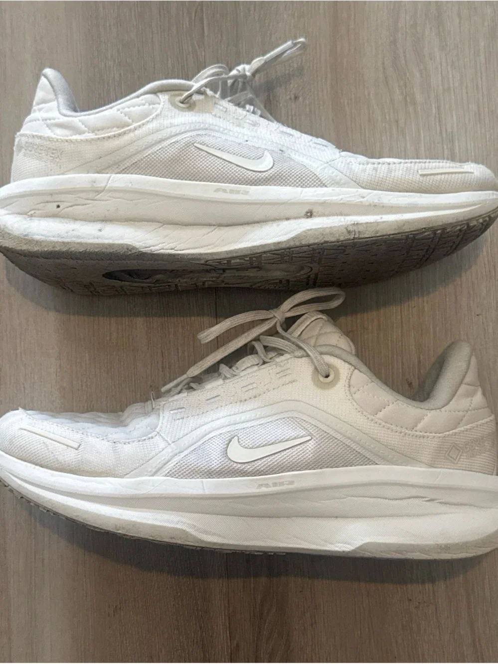 Nike All-White Mesh Running Shoes - Low Top Swoosh